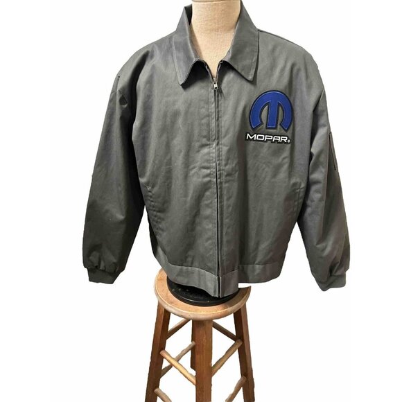 JH Design Work Wear Jacket Coat Mens 2XL Gray Embroidered Quilted - Picture 1 of 12